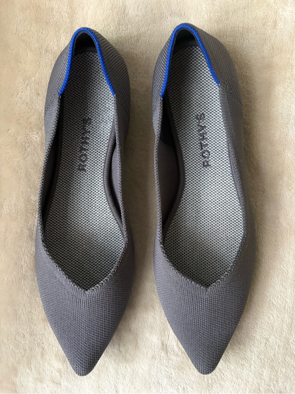 Rothy’s The Point •Pebble Grey• size 9.5 •EUC🔥